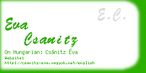 eva csanitz business card